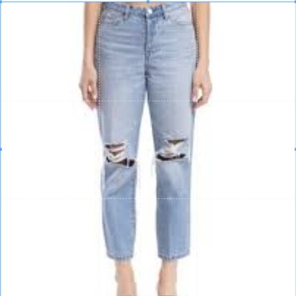 Blank NYC Women’s 31 The Baxter Ribcage Straight Leg Jeans Distressed New - Picture 1 of 9